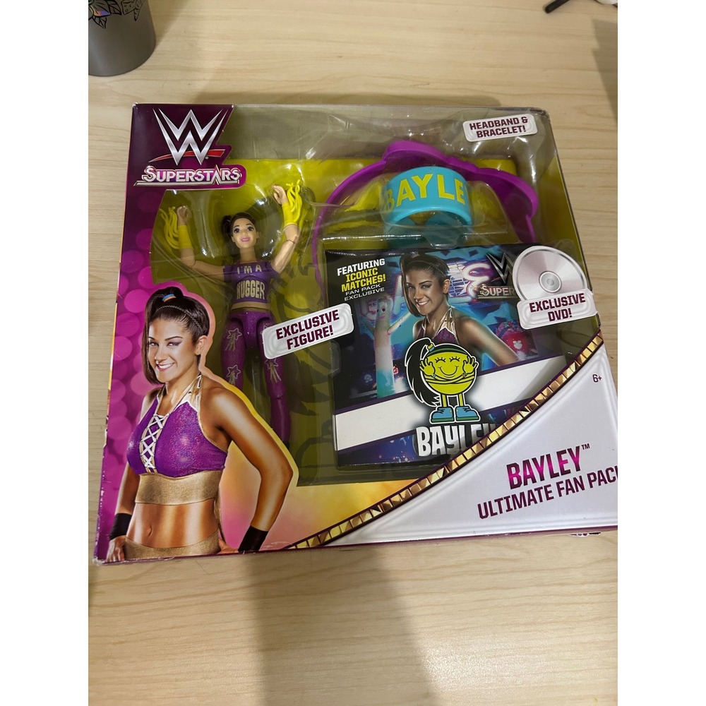 WWE Superstars Bayley Ultimate Fan Pack Mattel Action Figure DVD Headband Set